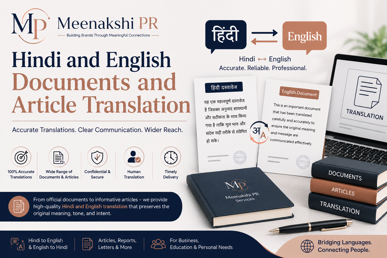 Hindi and English Documents and Article Translation Services by Meenakshi PR Services